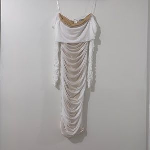 NWT Scrunched white dress